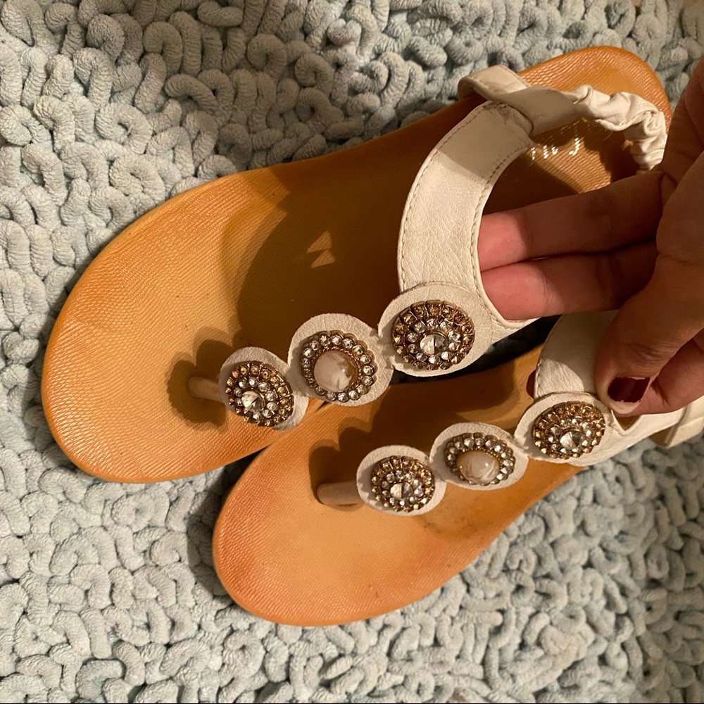White gemstone Sandals